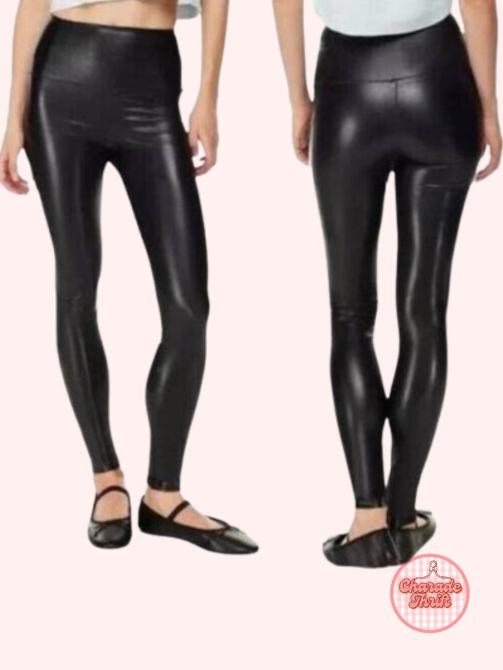 Aritzia x Wilfred “Daria” Black Faux Leather Leggings